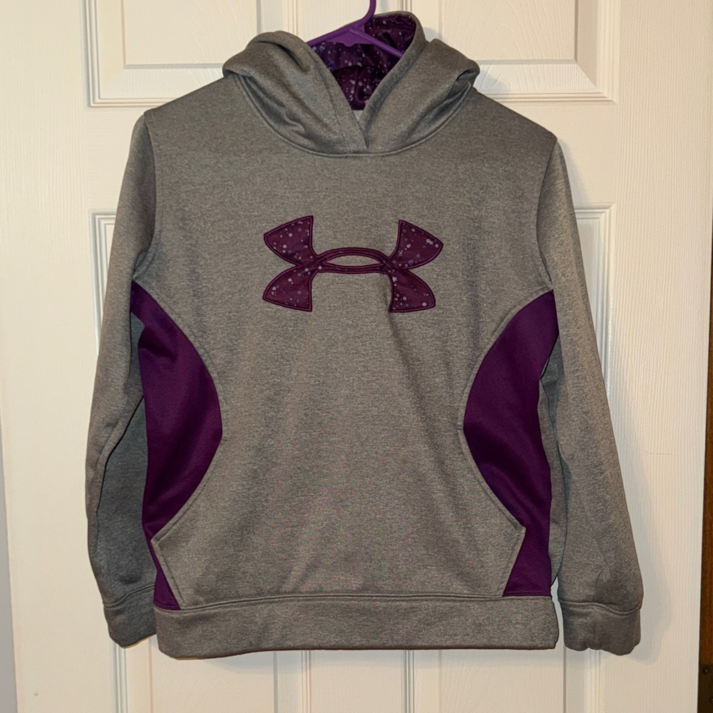 Under Armour Kids Hoodie in Gray and Purple